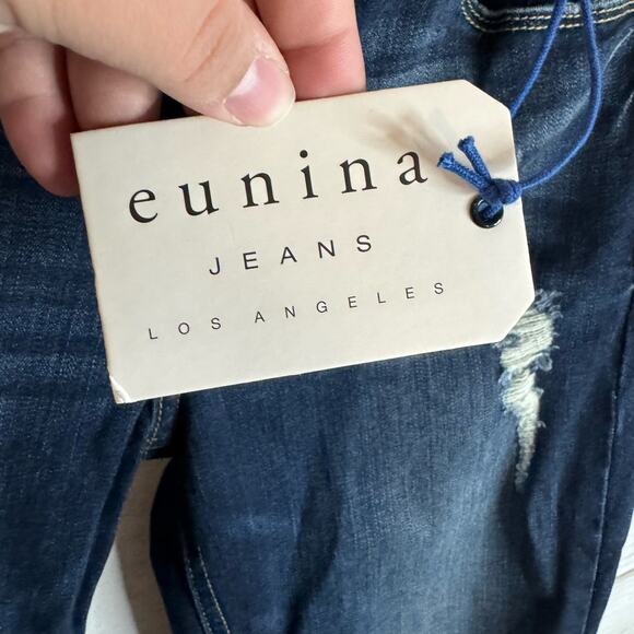 Eunina Jeans Medium Wash Mid Rise Skinny Ankle Length Jeans Size 5 - Picture 9 of 10